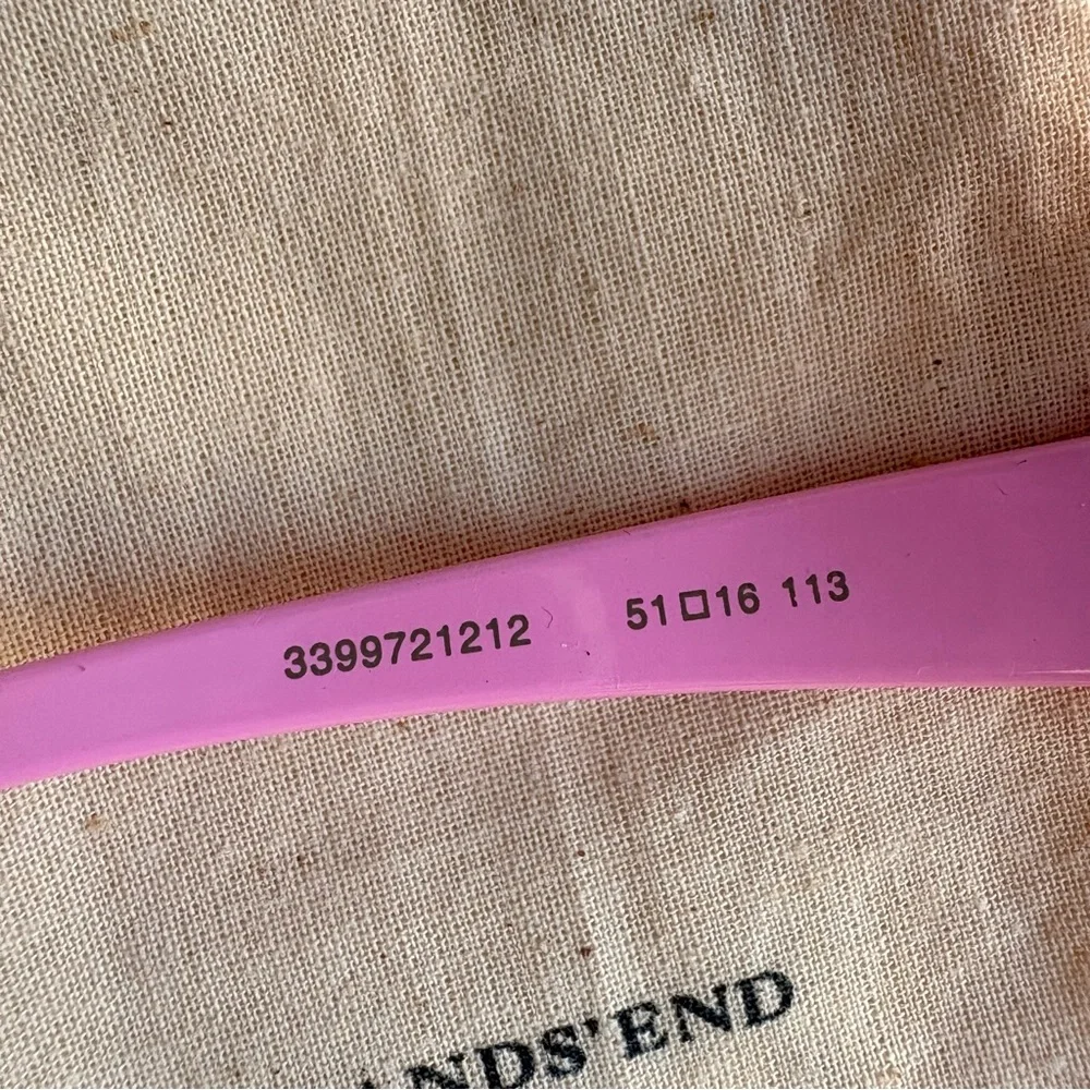 NEW Land’s End toddler girls pink sunglasses 100% UV protection round plastic